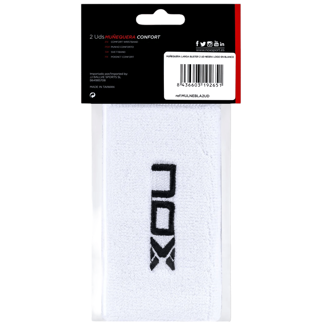 Longs bracelets de sport de padel NOX Blanc / Noir – Image 2