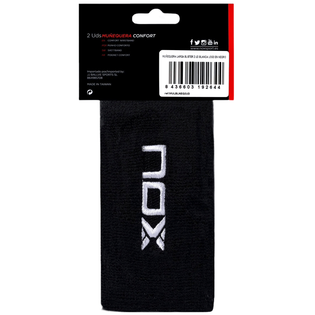 Longs bracelets de sport de padel NOX Noir / Blanc – Image 2