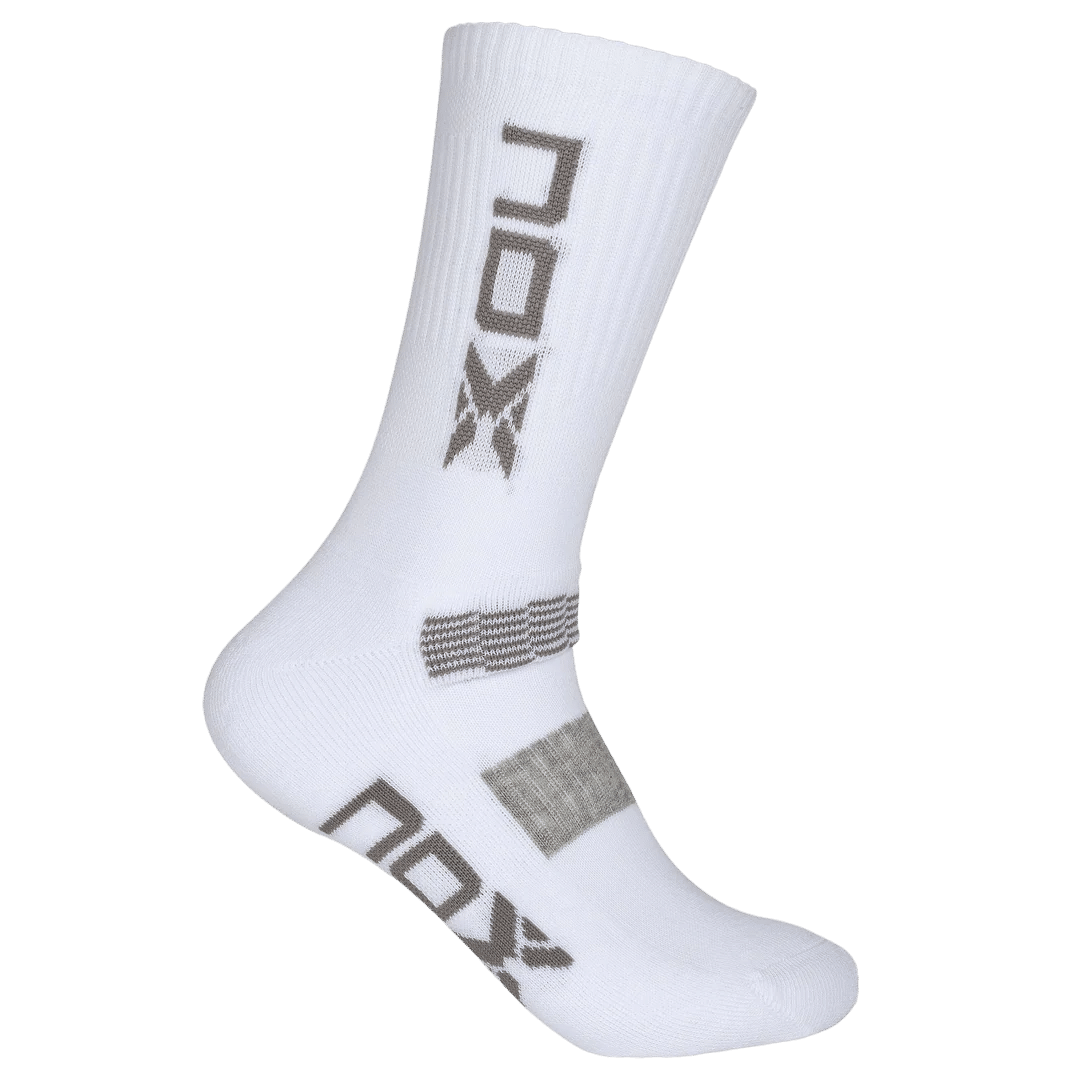 1 paire de chaussettes de sport de padel NOX Blanc / Gris - HOMME