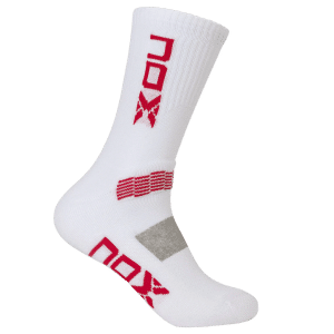1 paire de chaussettes de sport de padel NOX Blanc / Rouge - HOMME