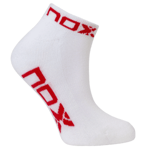 1 paire de chaussettes de sport de padel NOX Blanc / Rouge FEMME