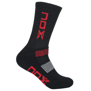 1 paire de chaussettes de sport de padel NOX Noir / Rouge HOMME