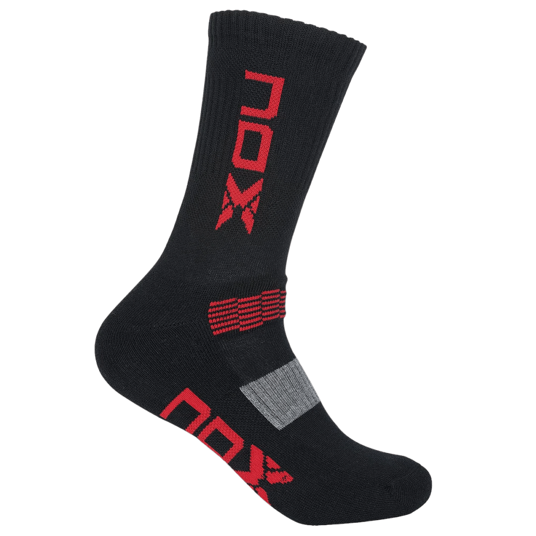 1 paire de chaussettes de sport de padel NOX Noir / Rouge HOMME