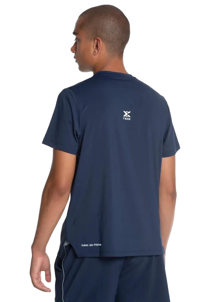 T-Shirt de sport de padel NOX - Homme TEAM REGULAR - Bleu Marine – Image 4