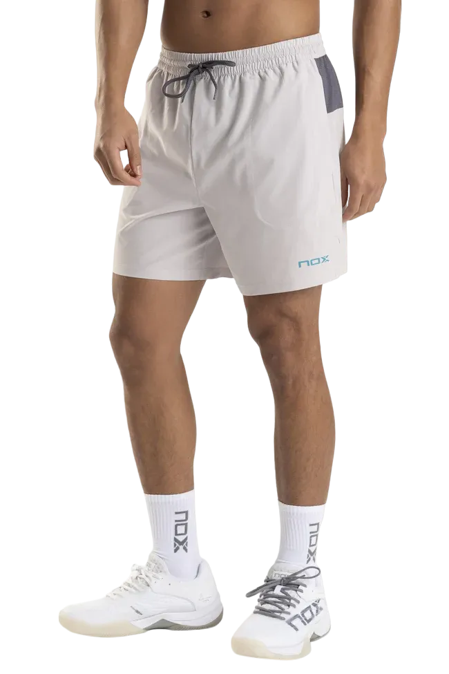 Short de sport de padel NOX - Homme PRO - Gris chaud – Image 5