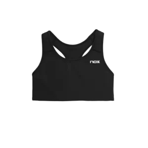 Brassière de sport de padel NOX - Femme PRO - Noire