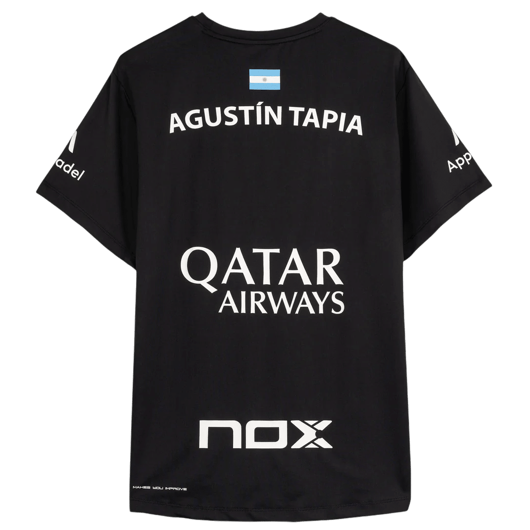 T-shirt de padel - Homme AT10 SPONSORS - Noir – Image 2